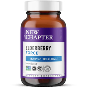 Capsules de Sureau Vegan Concentrées New Chapter, 30 unités, vue de face