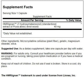 Capsules de Swanson 7-Hmrlignans sur fond blanc