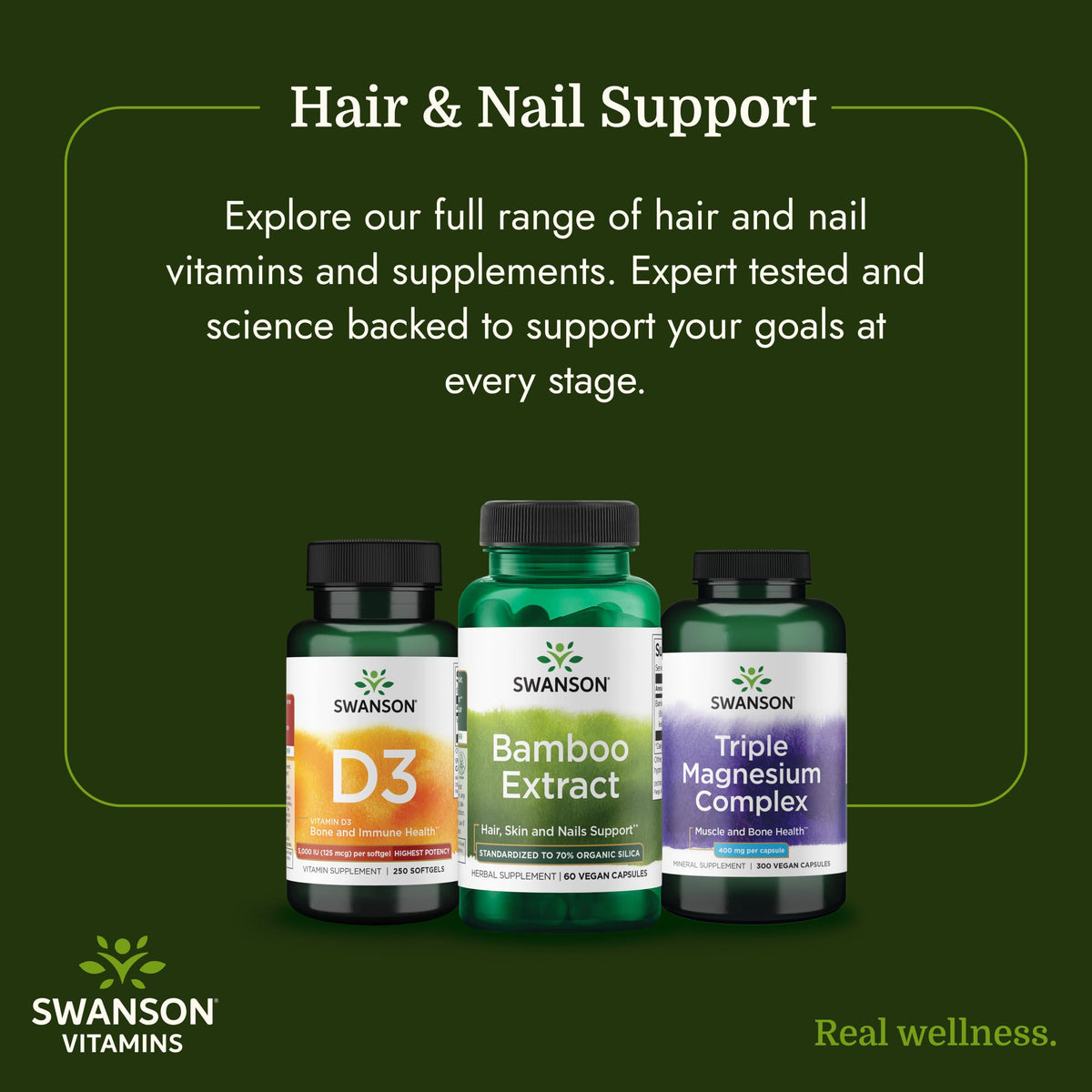 Capsules de Swanson Extrait de Bambou 300mg sur une table