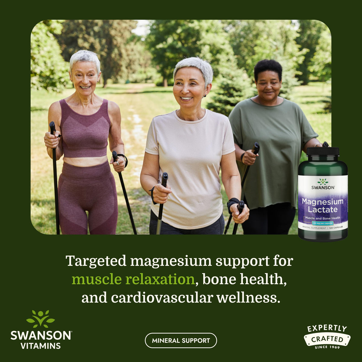 Capsules de Swanson Magnésium Lactate sur une surface blanche