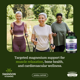 Capsules de Swanson Magnésium Lactate sur une surface blanche