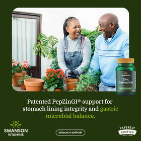 Capsules de Swanson Ultra Zinc Carnosine sur fond blanc