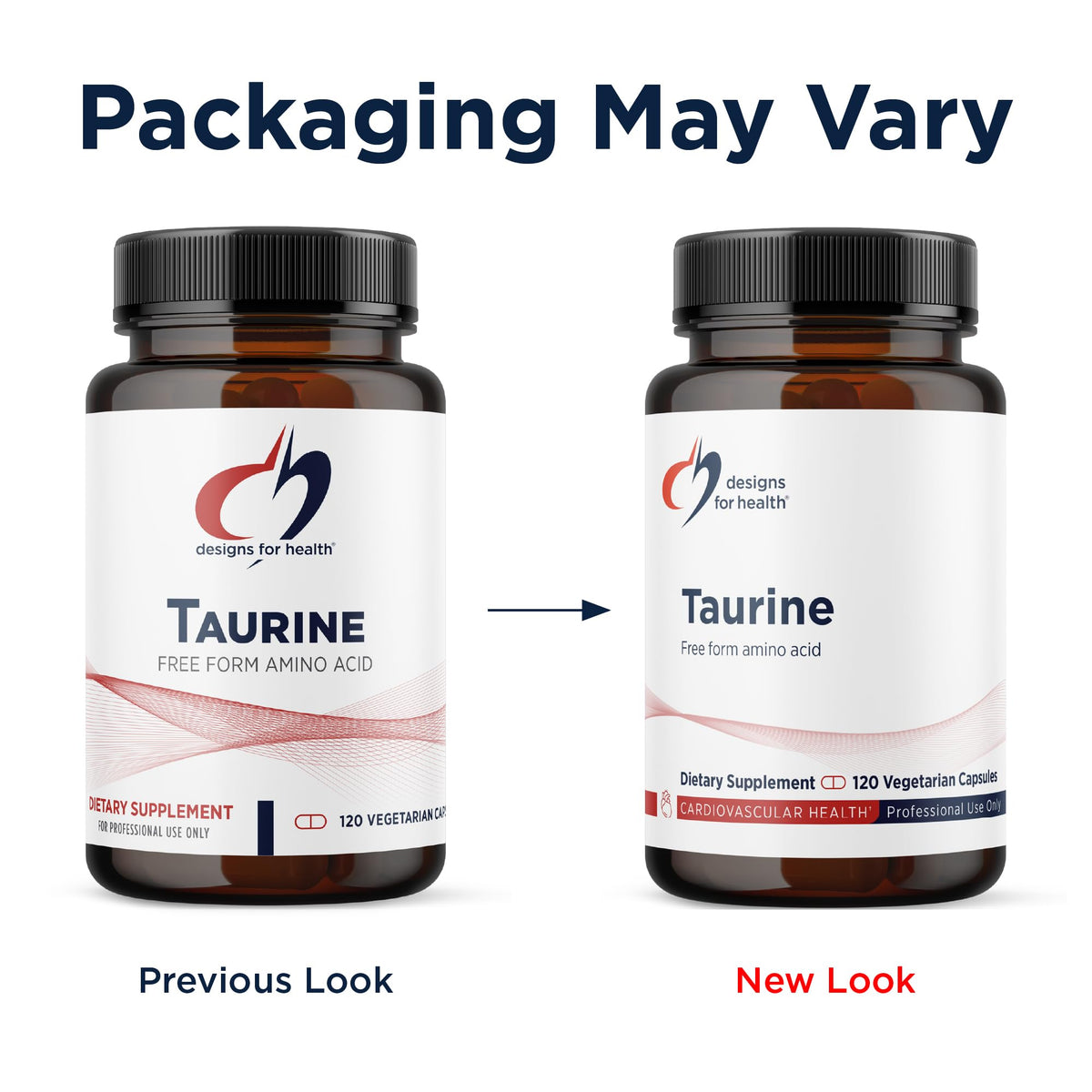 Capsules de taurine Designs for Health avec un verre d'eau
