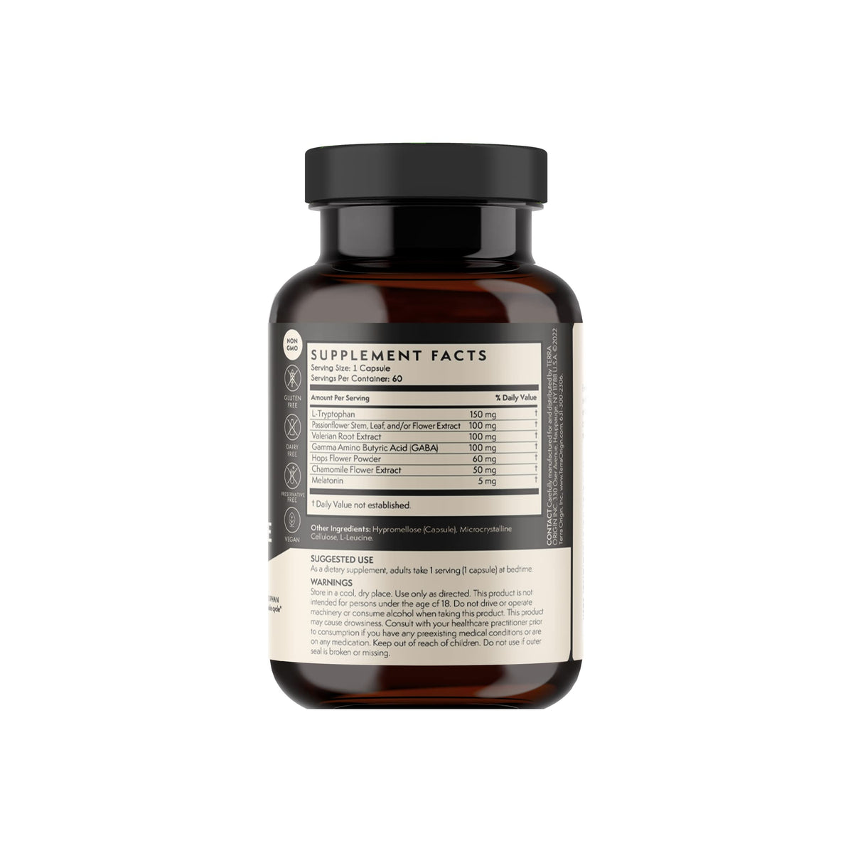 Capsules de TERRA ORIGIN Sommeil Naturel sur une surface blanche