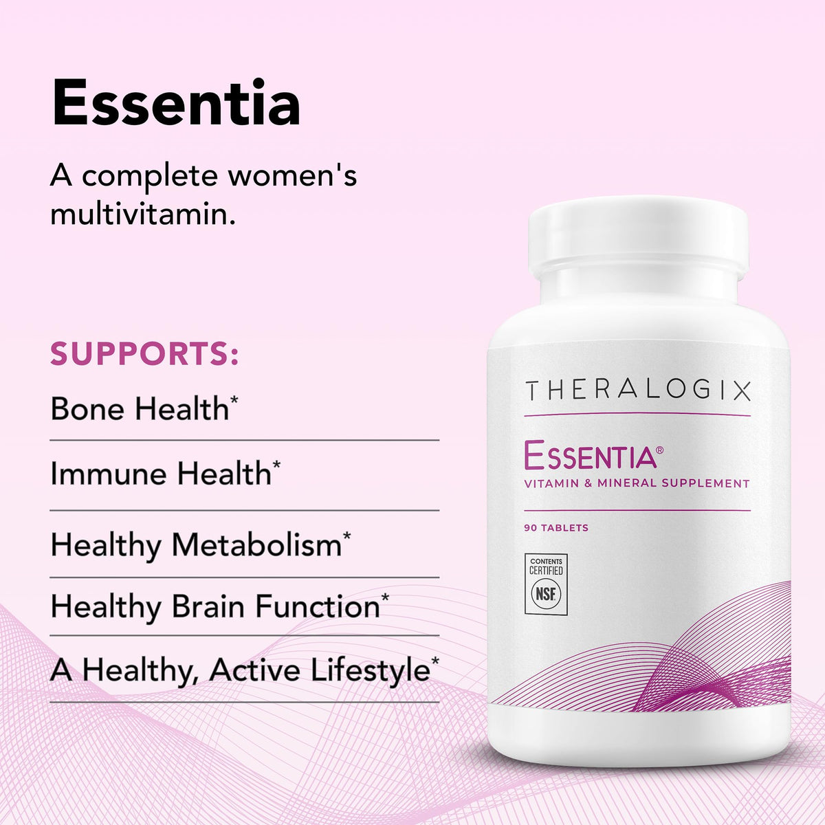Capsules de Theralogix Essentia Multivitamine Femme sur fond blanc