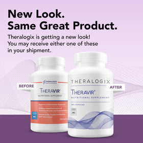 Capsules de Theralogix Theravir sur fond blanc