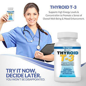 Capsules de Thyroid T-3 d'Absolute Nutrition dans un verre