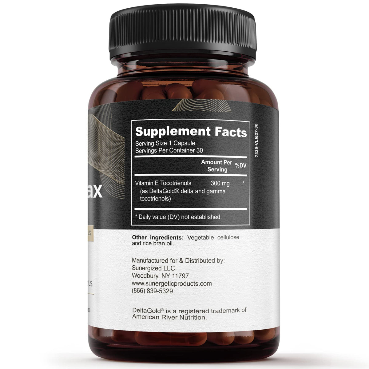 Capsules de tocotrienols Sunergetic en flacon