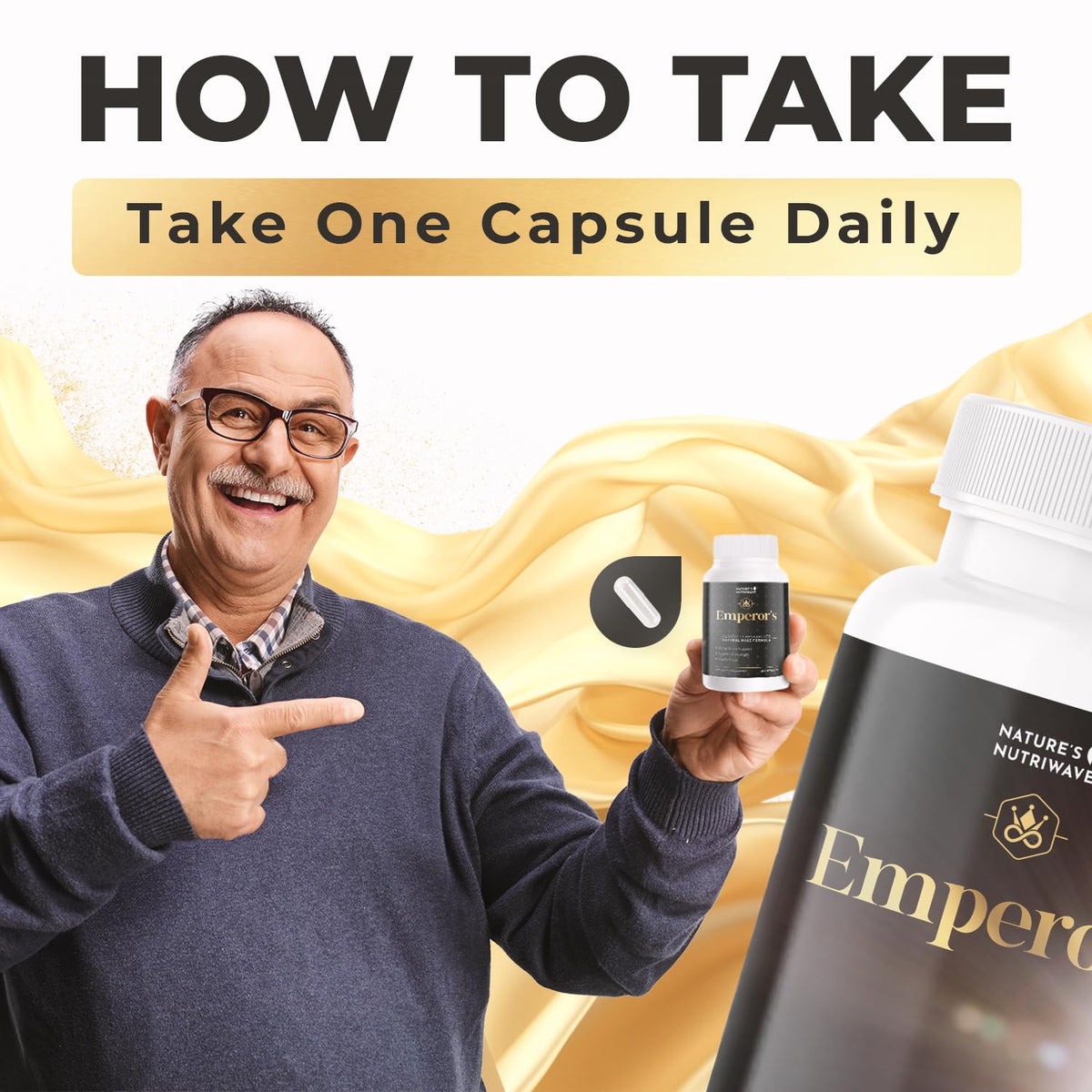 Capsules de Tonic Emperor's Vigor sur une surface en bois