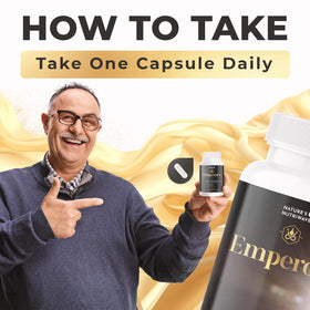 Capsules de Tonic Emperor's Vigor sur une surface en bois