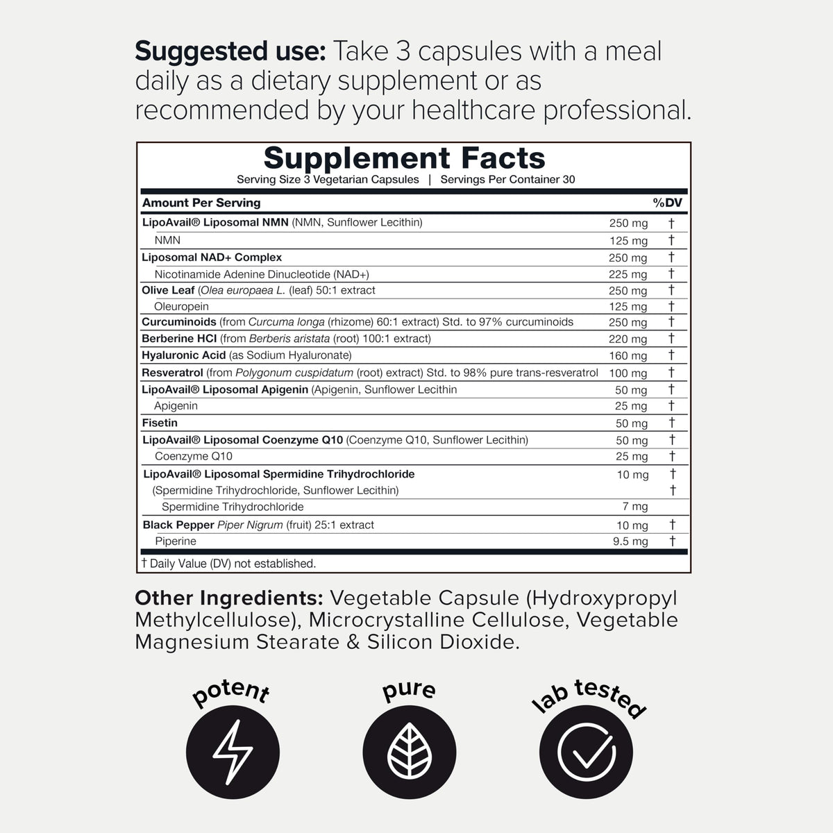 Capsules de Toniiq Complex NMN 12-en-1 présentées sur une table