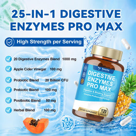 Capsules de Totaria Enzymes daily 25-en-1, vue de près