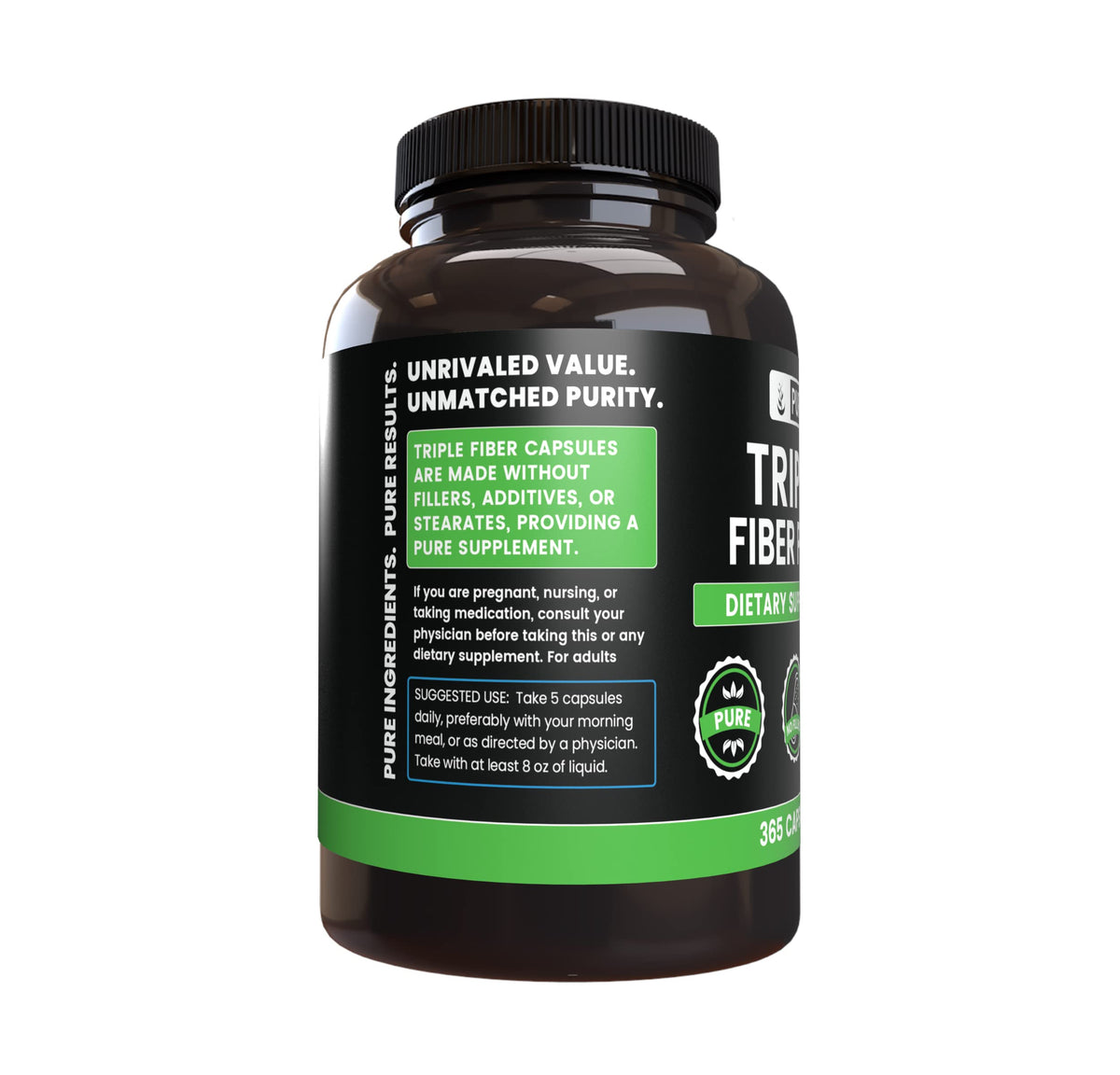 Capsules de Triple Fibre avec détails sur l'étiquette