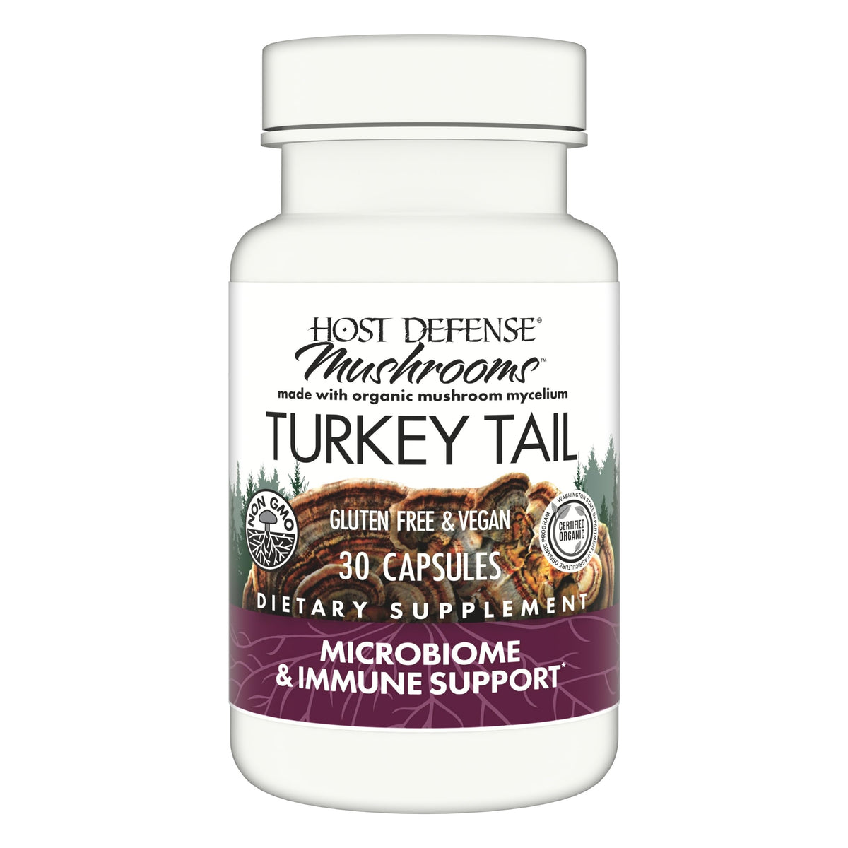 Capsules de Turkey Tail de Host Defense, vue de face