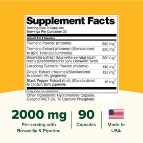 Capsules de VAHDAM Curcuma Curcumin avec Boswellia et Piperine