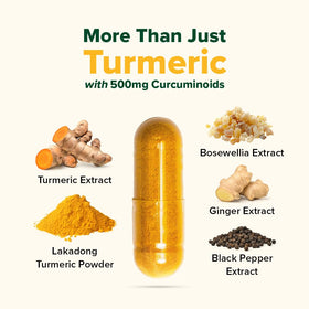 Capsules de VAHDAM Curcuma sur fond blanc