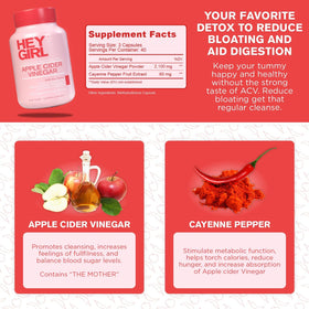 Capsules de vinaigre de cidre de pomme avec piment cayenne en gros plan