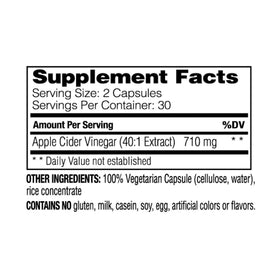 Capsules de Vinaigre de Cidre de Pomme Enzymedica sur fond blanc