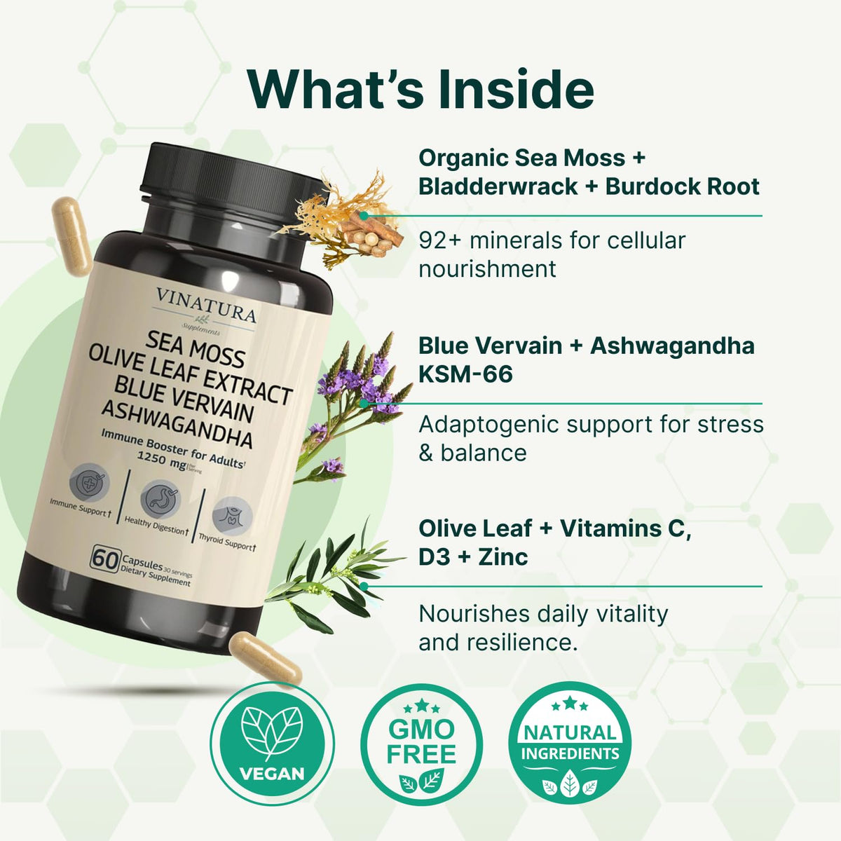 Capsules de VINATURA sur un fond blanc