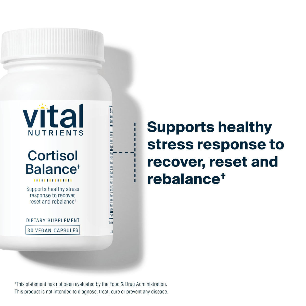 Capsules de Vital Nutrients Cortisol Balance à l'intérieur de la boîte