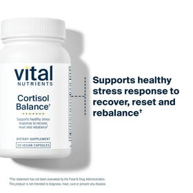 Capsules de Vital Nutrients Cortisol Balance à l'intérieur de la boîte