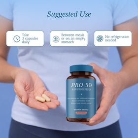 Capsules de Vitamin Bounty Pro-50 Probiotique dans une main