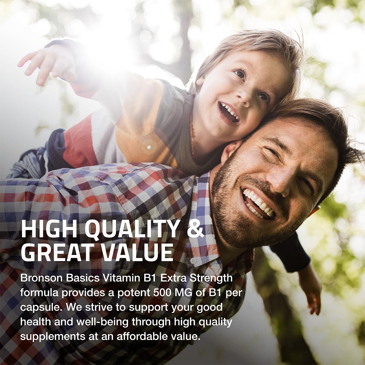 Capsules de Vitamine B1 Bronson sur une table