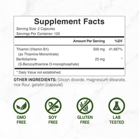 Capsules de vitamine B1 Deal Supplement sur une table