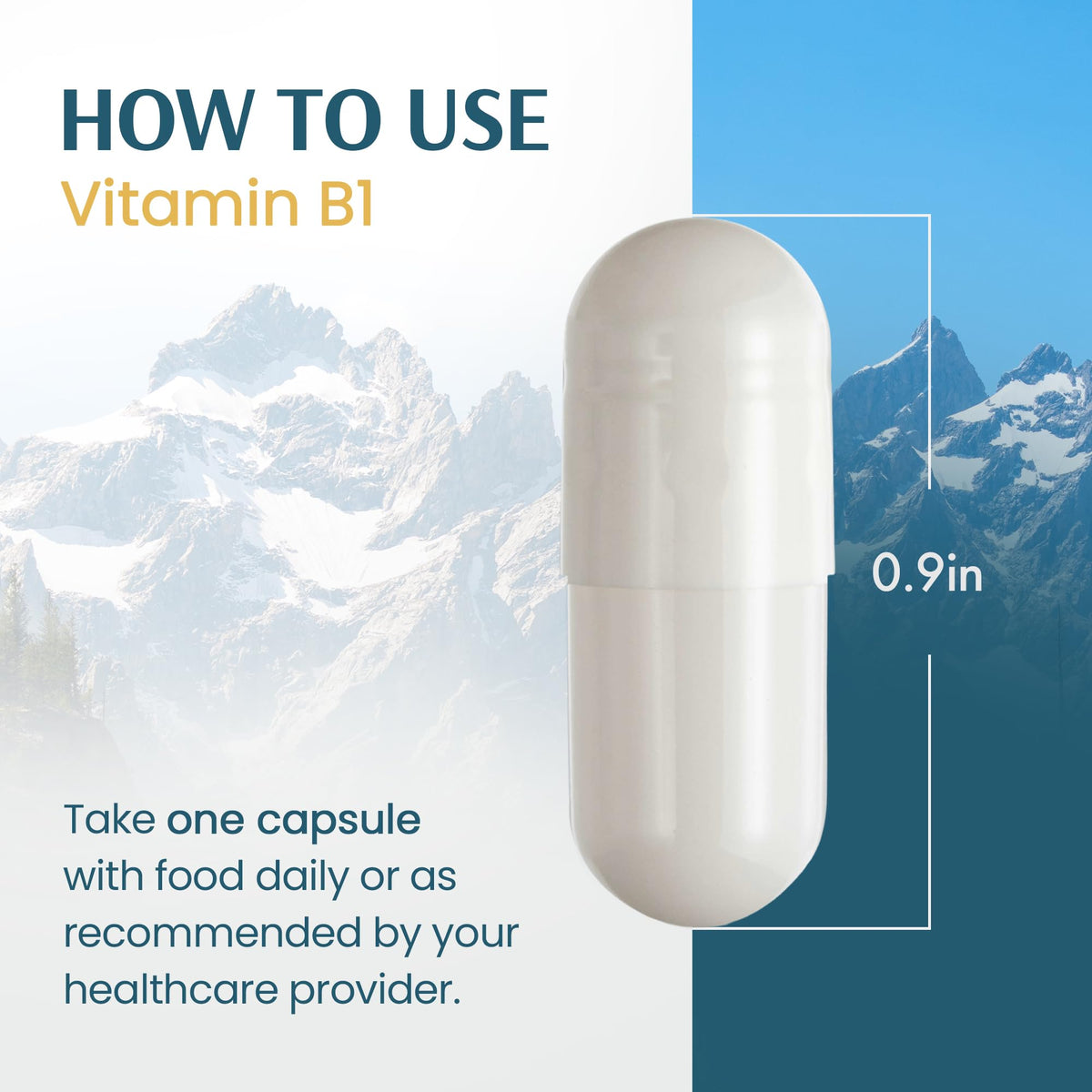Capsules de vitamine B1 Vykee Nutrition avec QR code