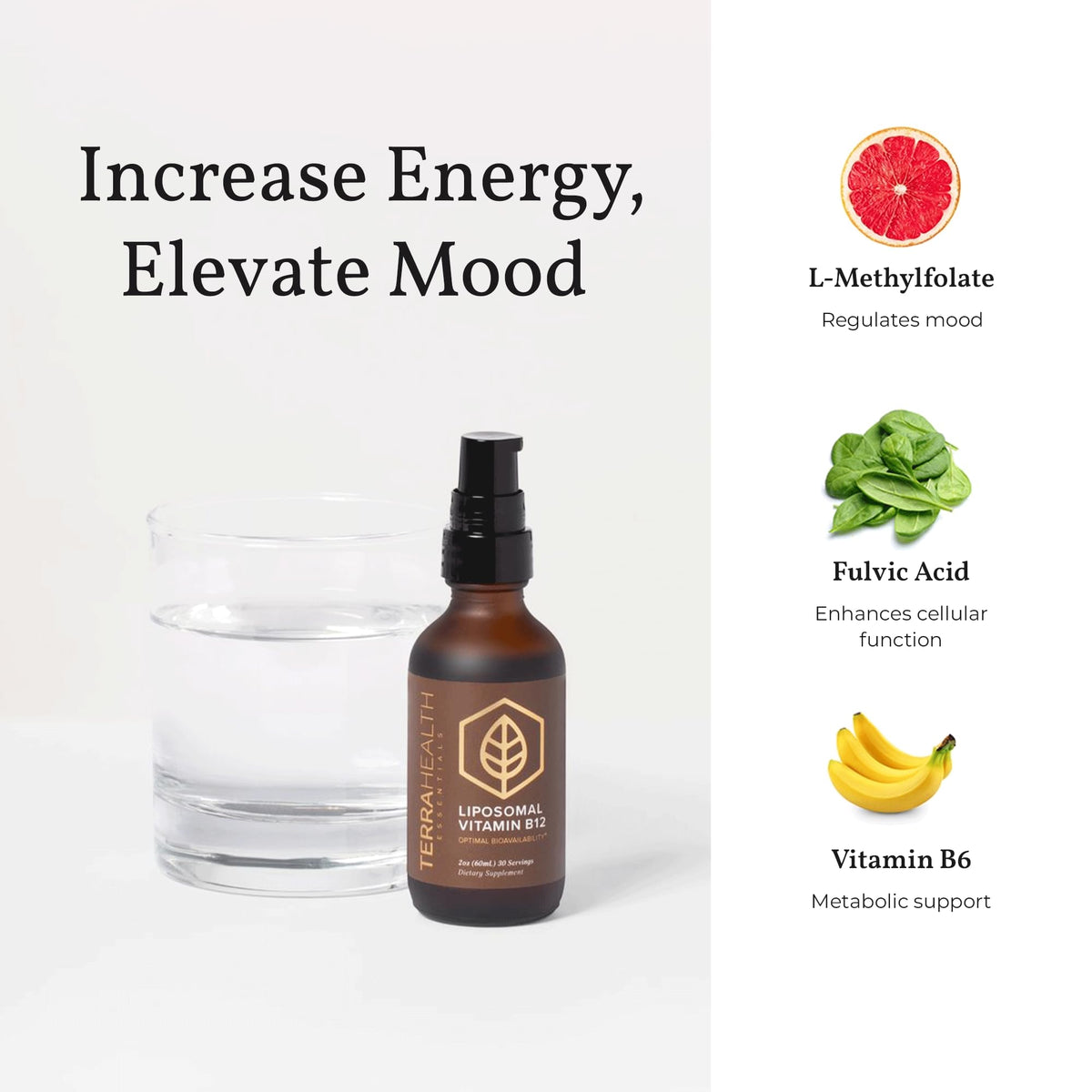 Capsules de vitamine B12 dans un verre