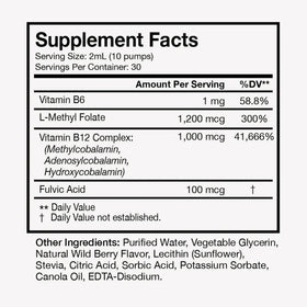 Capsules de vitamine B12 liposomale Terra Health Essentials sur une surface blanche