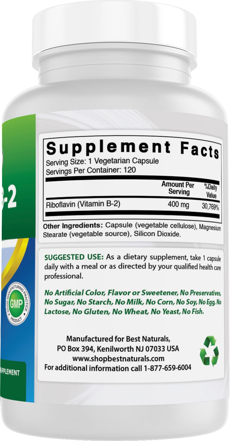Capsules de vitamine B2 Best Naturals dans une main