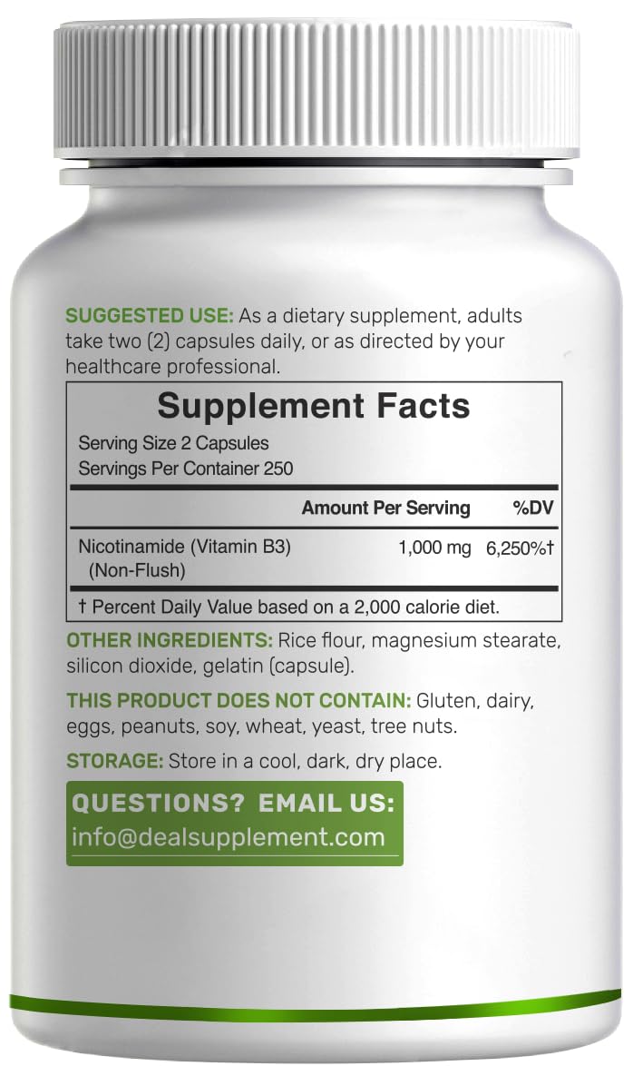 Capsules de Vitamine B3 Nicotinamide sur un fond naturel