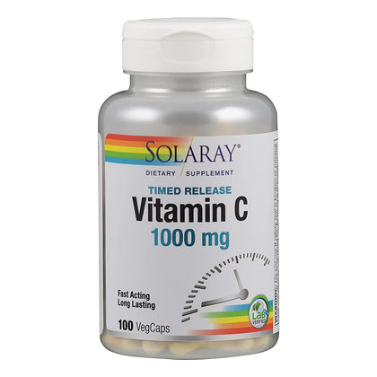 Capsules de Vitamine C 1000 mg SOLARAY en bouteille