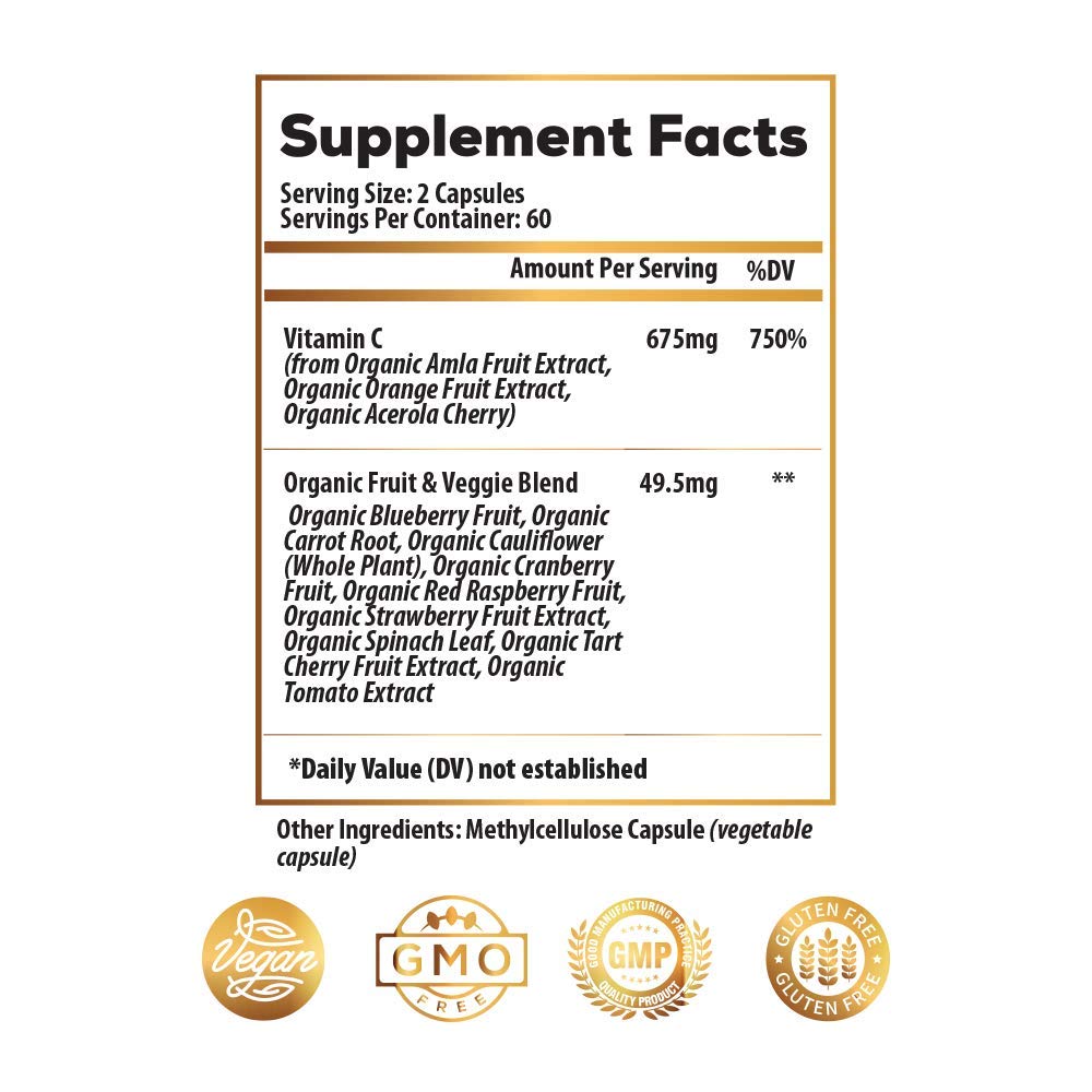Capsules de Vitamine C 675mg dans le flacon Ideal Infusion