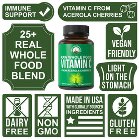 Capsules de Vitamine C à l'Acerola Peak Performance avec fruits acerola