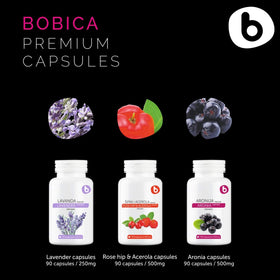Capsules de vitamine C b sur une table en bois