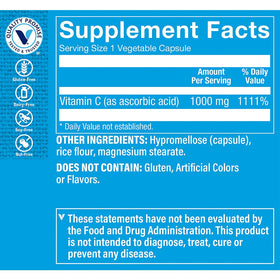 Capsules de vitamine C C-1000 de The Vitamin Shoppe en gros plan