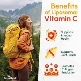 Capsules de vitamine C ForestLeaf 1400mg sur une table