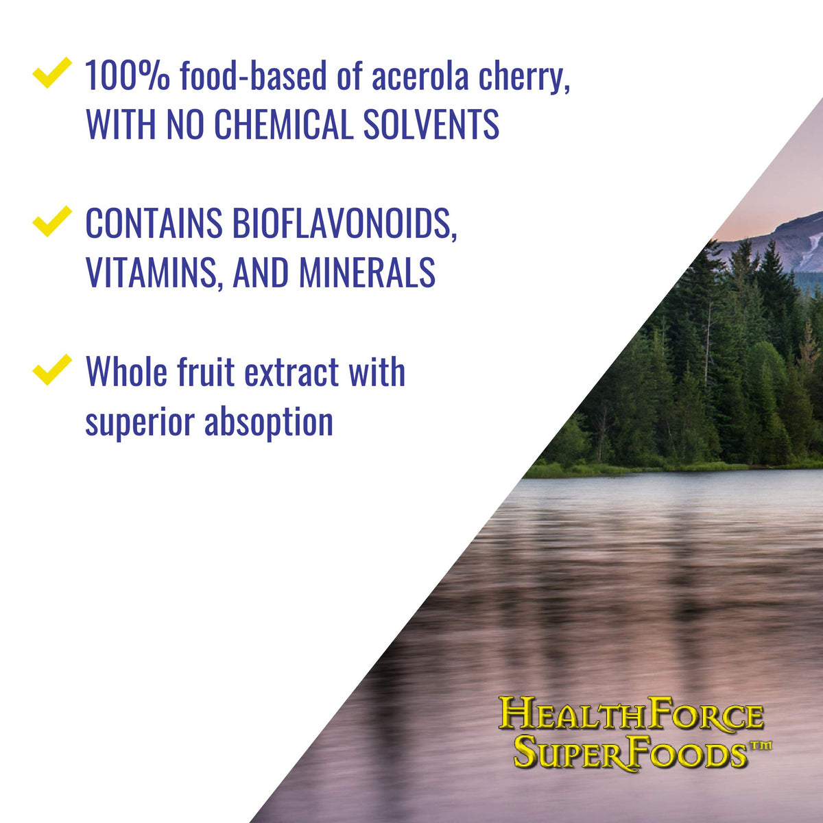 Capsules de Vitamine C HEALTHFORCE SUPERFOODS dans une cuillère