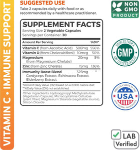 Capsules de Vitamine C Healths Harmony sur une surface blanche
