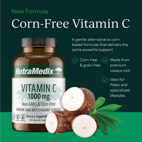 Capsules de vitamine C NutraMedix, vue de côté