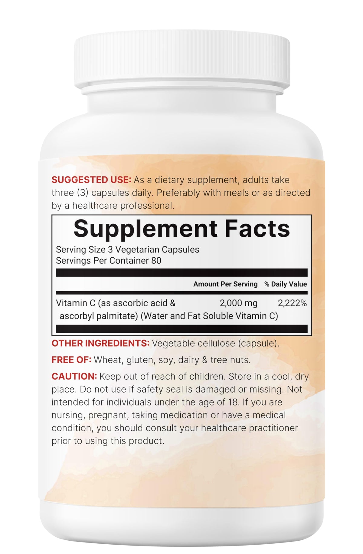 Capsules de Vitamine C Pure Micro Ingredients dans une cuillère
