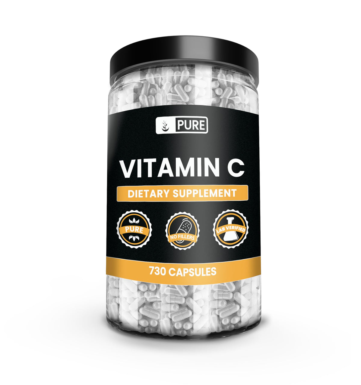 Capsules de vitamine C PURE ORIGINAL INGREDIENTS en boîte