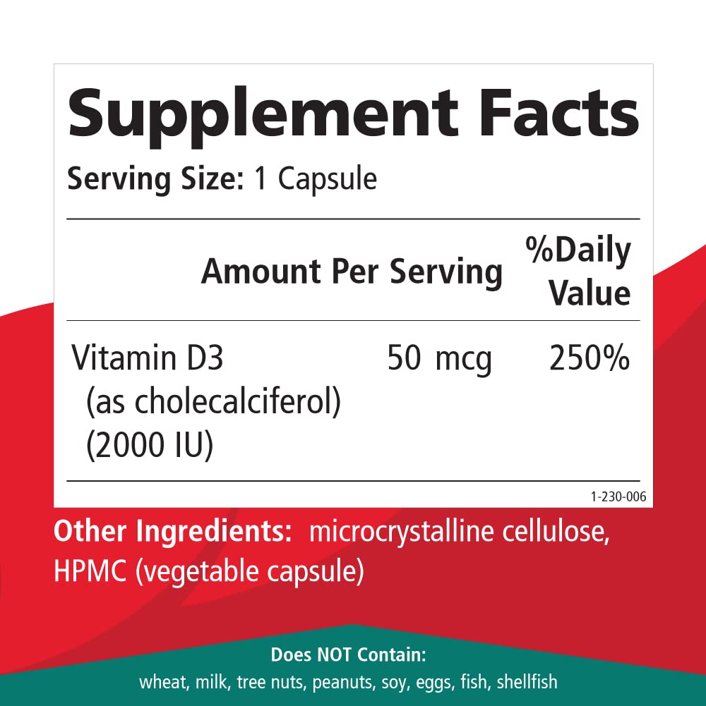 Capsules de Vitamine D 2000 UI PURE ESSENCE LABS dans une main