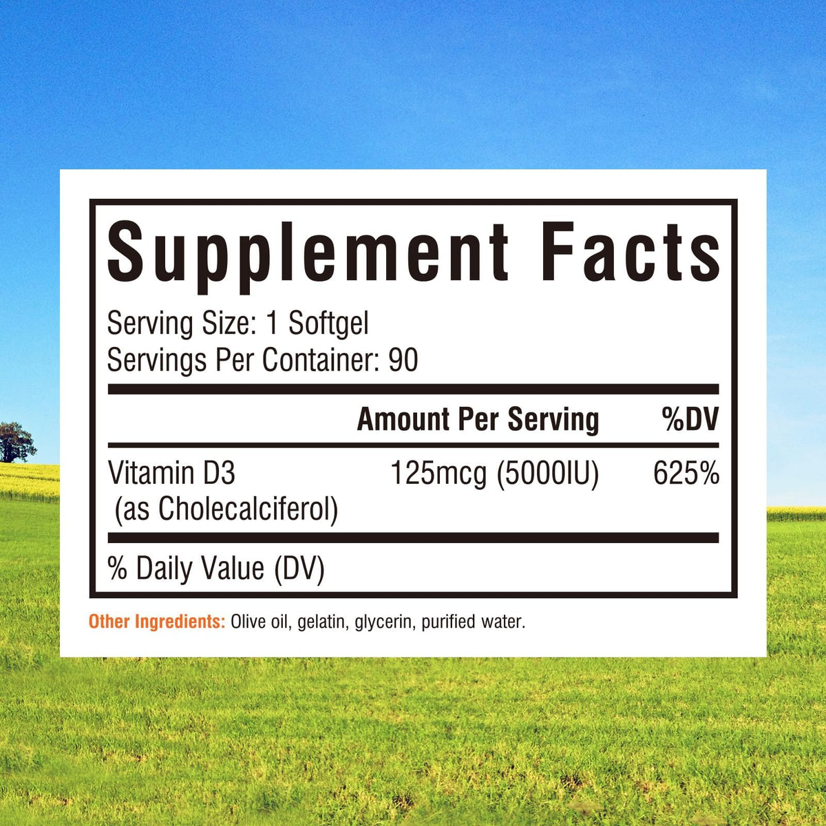 Capsules de Vitamine D3 5000 UI Innate Vitality, vue de près