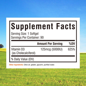 Capsules de Vitamine D3 5000 UI Innate Vitality, vue de près