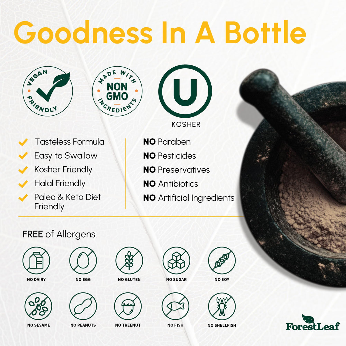 Capsules de Vitamine D3 ForestLeaf sur une table en bois