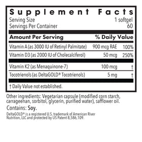 Capsules de vitamine D3 K2 d'Allergy Research Group sur fond blanc