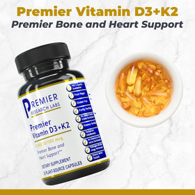 Capsules de vitamine D3 + K2, emballage et étiquette